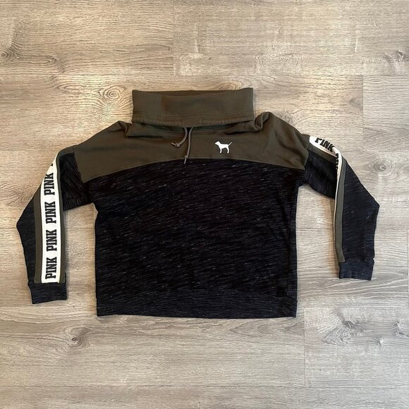 Victoria's Secret Cowl Neck Color Block Pullover Jacket (Green) - Picture 2 of 5